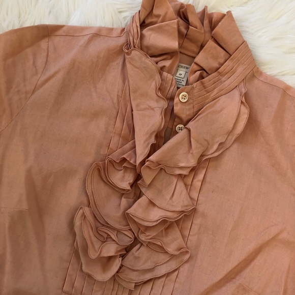 💚 GUC💚 J. CREW Frances ruffle tuxedo shirt - Picture 3 of 5